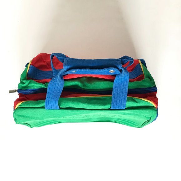 Vintage United Colors of Benetton Blue Green Red Duffel Travel Bag Weekender - Picture 3 of 16